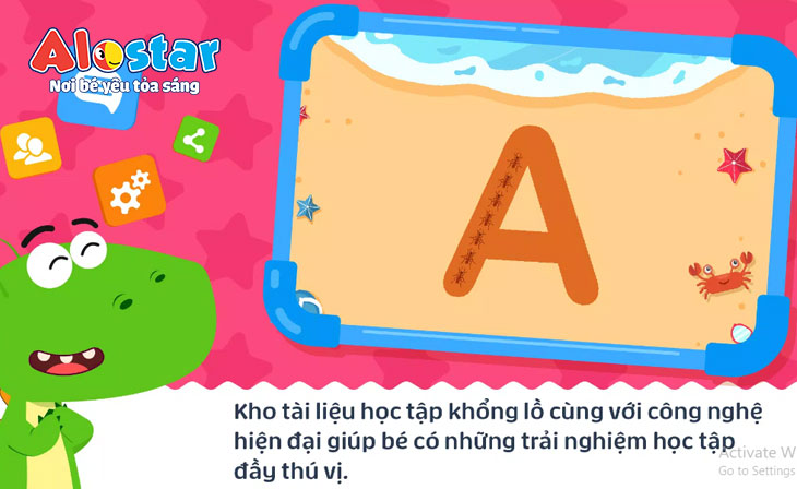 Alostar ứng dụng flashcard trong các bài học